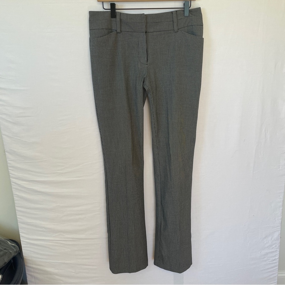 7th Avenue New York & Company Black & White Straight Leg Dress Pants Size 6 Tall